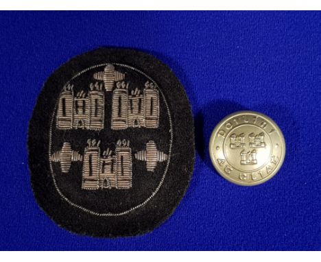 1920'S POLINI ATHA CLAITH (POLICE OF DUBLIN) PATCH & BUTTON   ESTIMATE: £100-£200
