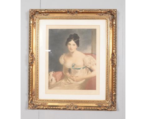 After Sir Thomas Lawrence ((1769-1830), Frank Sternberg early 20th century framed mezzotint print depicting Margaret Power, C