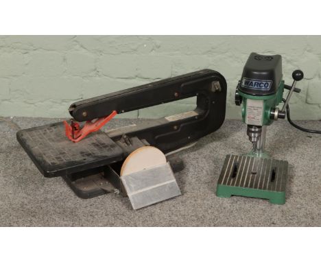 Warco three speed drill press with a Dremel Moto-Shop scroll saw/sander M57612-5  