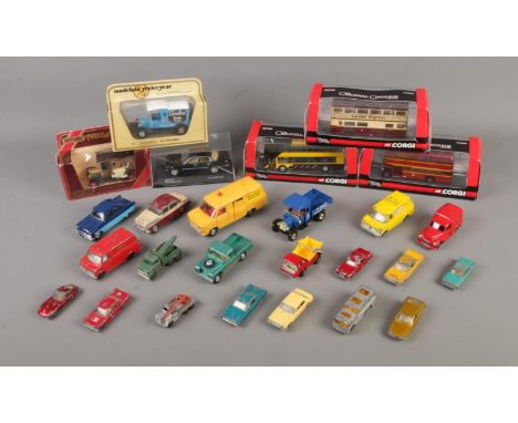 A collection of diecast vehicles to include three boxed Corgi The Original Omnibus Company 1:76 scale models, Dinky, Lesney M