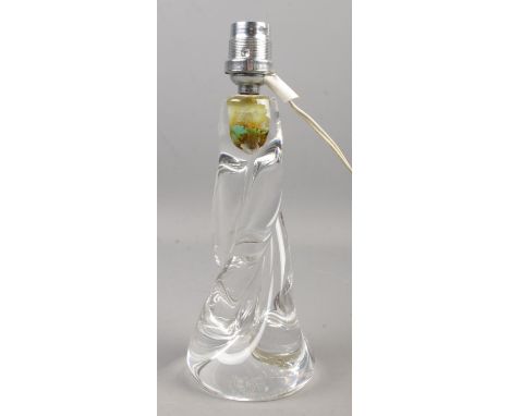 A Sevres twisted glass table lamp. Etched Sevres, France to base.  