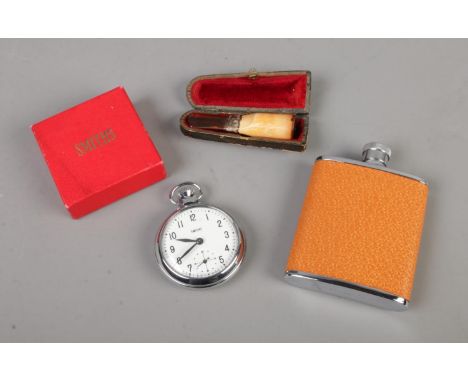 A small selection of collectables to include Victorian silver mounted cheroot holder (hallmarked Chester 1893), boxed Smith's