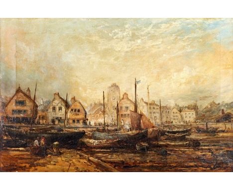 William Edward Webb (1862-1903) "A bit of Old Douglas"  Signed, inscribed, verso, oil on canvas, 49.5cm by 65cm  Original can
