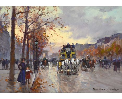 Edouard Léon Cortès (1882-1969) French "Les Champs Élysées"Signed, oil on canvas, 31.5cm by 44.5cm Provenance: Burlington Pai