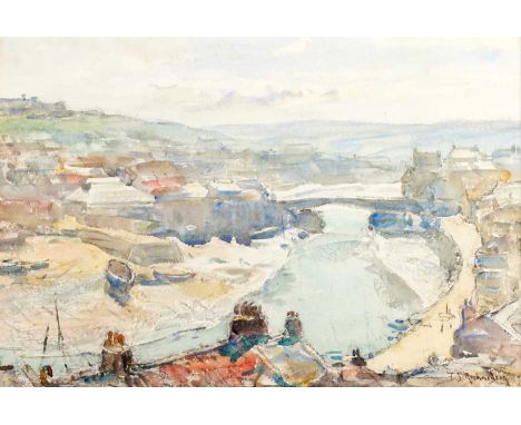 Frederic Stuart Richardson RSW, ROI, RI (1855-1954)Whitby ViewSigned, charcoal and watercolour, 22.5cm by 33.5cm