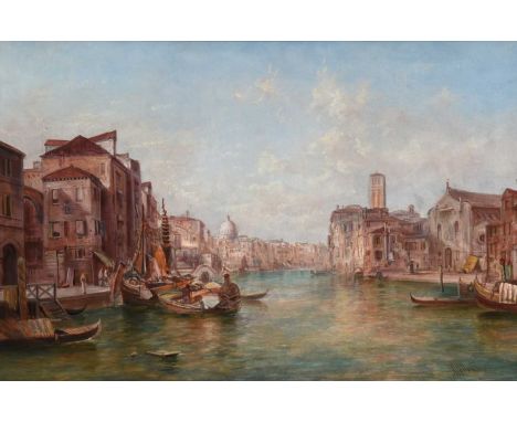 Alfred Pollentine (1836-1890)"The Grand Canal, Venice" Signed, signed and inscribed verso, oil on canvas, 39cm by 59cmGlazed.