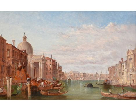 Alfred Pollentine (1836-1890)Gondolas on a Venetian canalSigned, oil on canvas, 39cm by 59cmRelined, cleaned and re-varnished
