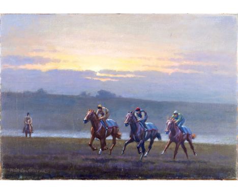 Neil Cawthorne (1936-2022) "The Trial"Signed, oil on canvas, 35.5cm by 50cm (unframed) Provenance: Private Yorkshire collecti