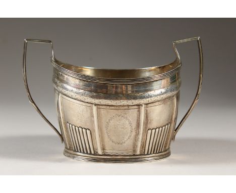 A GEORGE III BOAT SHAPED TWO-HANDLED SUGAR BASIN. London 1804.