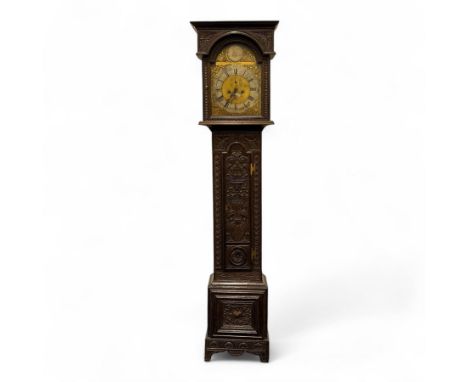 William Hepton of Northallerton - mid 18th century eight day longcase clock, with a flat pediment and break arch hood door be