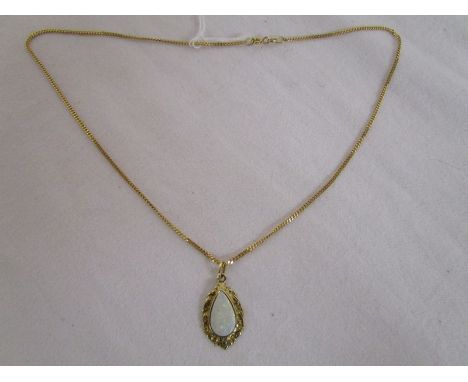 Gold opal pendant on chain