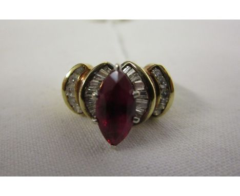 Gold ruby &amp; diamond ring