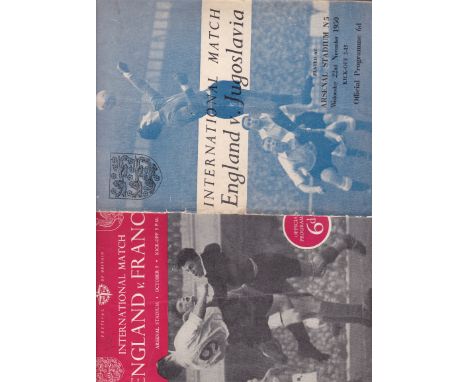 ENGLAND   Collection of programmes involving England at various levels. Full Internationals include Scotland away 48 (stains-