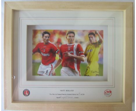 CHARLTON   Four superbly presented , framed , images of Charlton players issued in limited editions to celebrate the Charlton