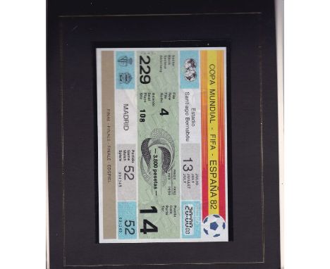 1982 WORLD CUP FINAL REPLAY     A rare VIP Ticket issued by the Royal Spanish FA (RFEF) for a possible Final Replay which was