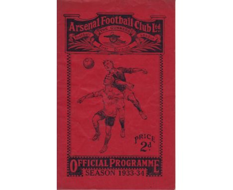 ARSENAL - SHEF WED 1934   Arsenal home programme v Shef Wed, 6/1/1934, Wednesday drew 1-1 at the home of the title winning te