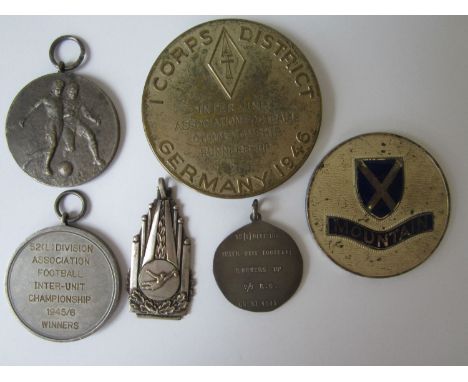 EDDIE BAILY    Six metal medals awarded to Eddie Baily during his time in the British Army . All are awarded for football and