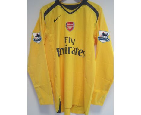 THIERRY HENRY ARSENAL MATCH ISSUE / WORN SHIRT        A yellow long sleeve shirt with Henry 14 on the back Barclays Premiersh