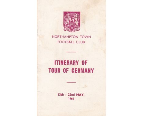 NORTHAMPTON    Northampton Tour Itinerary for their Post Season Tour to Germany following their only season in the top flight