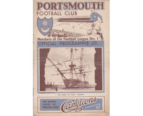 PORTSMOUTH - ARSENAL 1935    Portsmouth home programme v Arsenal, 19/10/1935, h-t scores noted.  Generally good