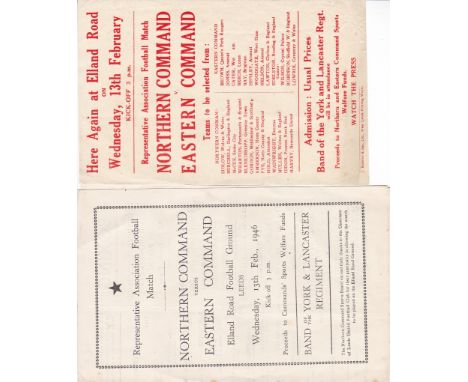 WARTIME FOOTBALL AT LEEDS UNITED         A 4 page programme for Northern Command v. Eastern Command played at Elland Road 13/