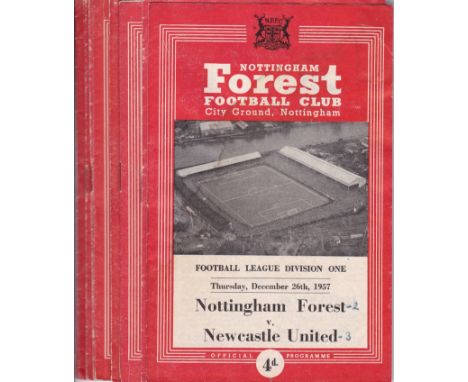NOTTINGHAM FOREST   Eleven home programmes, 57/8 v Newcastle, Shef Wed, Leicester, Wolves, Bolton and Luton, 58/9 v Portsmout