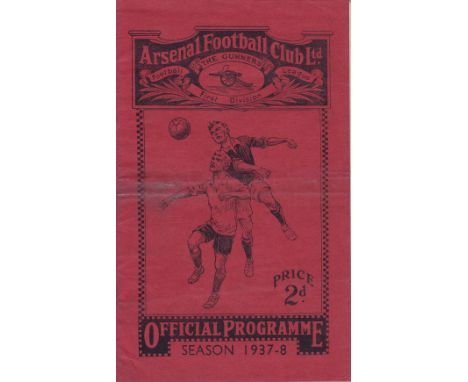 ARSENAL - CHELSEA 1938   Arsenal home programme v Chelsea, 19/2/1938, slight fold, no staples, no writing.   Generally good