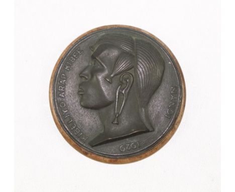 Ivan Mitford-Barberton (South African, 1896–1976), "Nandi Kibeliyo Arap Kibee", bronze medallion depicting a female head in p