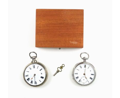William IV pair cased pocket watch with a circular white enamelled dial, black Roman numerals, enclosing a fusee movement, “N