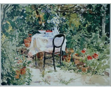 Pamela Kay (British, b.1939), "Strawberry Tea", signed in pencil in the margin, offset lithograph, 50.5 x 67cm overall; Georg