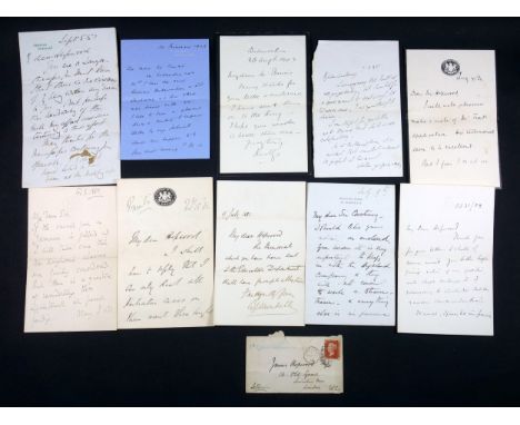 British Politics – A collection of 13 letters, mostly from Liberal politicians in the 1880s and 1890s, comprising a letter se