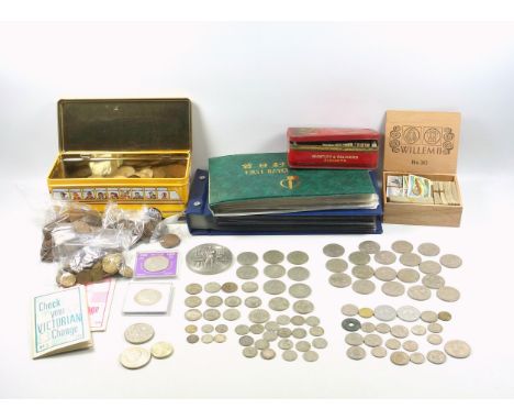 Pre-1947 silver half crowns (8), florins (3), shillings (10), 1919 (1); 6d's (19), 3d's (6); £5's, 2000, 2001; £2's, 1986; ot