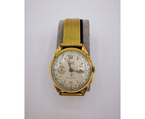 VINTAGE CHRONOGRAPH / HERRENARMBANDUHR TITUS GENEVE, Handaufzug,  Schweiz / Solvil &amp; Titus SA . Gehäuse und Armband aus 7