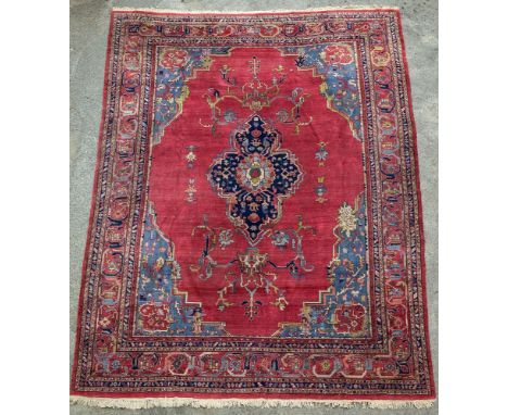 A good and large antique American Sarouk carpet early 20th century, originally retailed by Maple & Co. (stitched label verso)