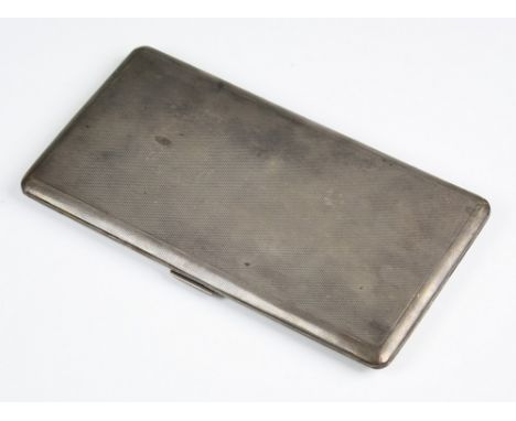 An Art Deco silver cigarette case Turner & Somers, Chester 1935, rectangular with cut corners and engine turned decoration, 6