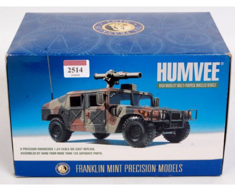 Franklin Mint 1/24th scale diecast metal replica model of a HUMVEE M966, in the original polystyrene packed box, appears as i