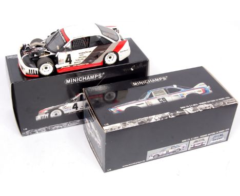 Minichamps 1/18th scale diecast group, 2 boxed examples to include Audi 90 Quattro 1989 IMSA (VG-BVG) and a BMW CSL 3.5 IMSA,