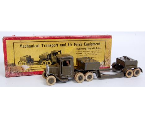 Britains Set No.1641 Underslung Lorry, 1940s example, comprising of square nose 10-wheel Tractor Unit with step frame, khaki 