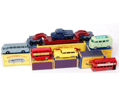 Matchbox Regular Wheels 1-75 series boxed diecast group, 6 boxed examples, to include No.31 American Ford Station Wagon, in y