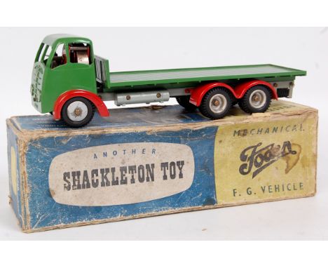 Shackleton Models, Foden FG Flatbed Lorry, green cab and flatbed, grey chassis, red wings, silver painted wheels fitted with 