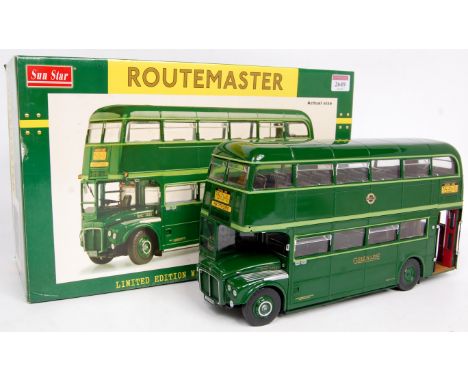 Sun Star, 1/24th scale diecast model of a Greenline Routemaster Double Decker Bus, in original box, only 1 section of packing