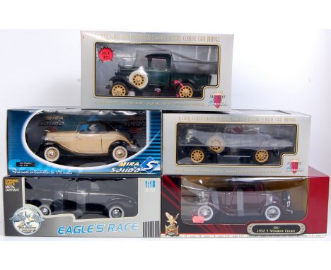 1/18th scale classic car group, 5 models, manufacturers to include Solido, Eagles Race, Road Signature and Motor City Classic