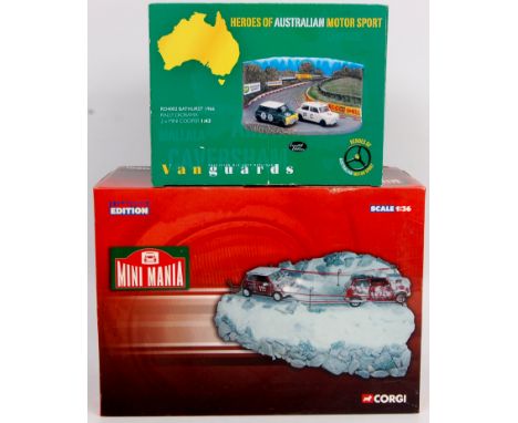 Corgi and Vanguards 1/43rd scale Mini Diorama group, 2 boxed examples to include Corgi CC99196 Winter Mini Rally Set "Monte C