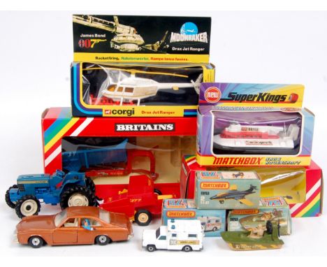 Collection of mixed diecast vehicles and empty boxes, to include No.930 Drax Jet Ranger (G-BG), K-22 SRN6 Hovercraft (G-BG), 