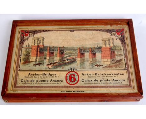 Richter Anchor-Bridges, Germany, supplementary bridge kit No.6 with instruction booklet, complete, some metal parts with ligh