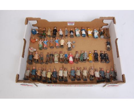 Britains, large collection of lead farm figures, 17 x 505 carter with whip, plus 16 others to include; 2x 592 curate and 593 