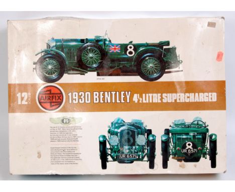 Airfix 1/12th scale plastic kit for a 1930 Bentley 4.5 litre supercharged, in the original box, appears as issued, some tape 