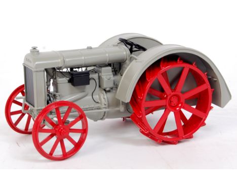 Danbury Mint 1/16th scale diecast metal replica of a 1927 Fordson F Tractor, finished in grey with red field wheels, in the o