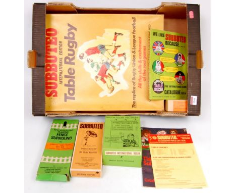 Collection of Subbuteo Table Rugby Boxed Sets and Accessories, to include Subbuteo Table Rugby International Edition Boxed Se