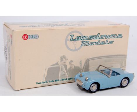 Lansdowne Models, No.LDM 1A, 1/43 scale white metal model of a 1958 Austin Healey Sprite MkI, model finished in light blue wi